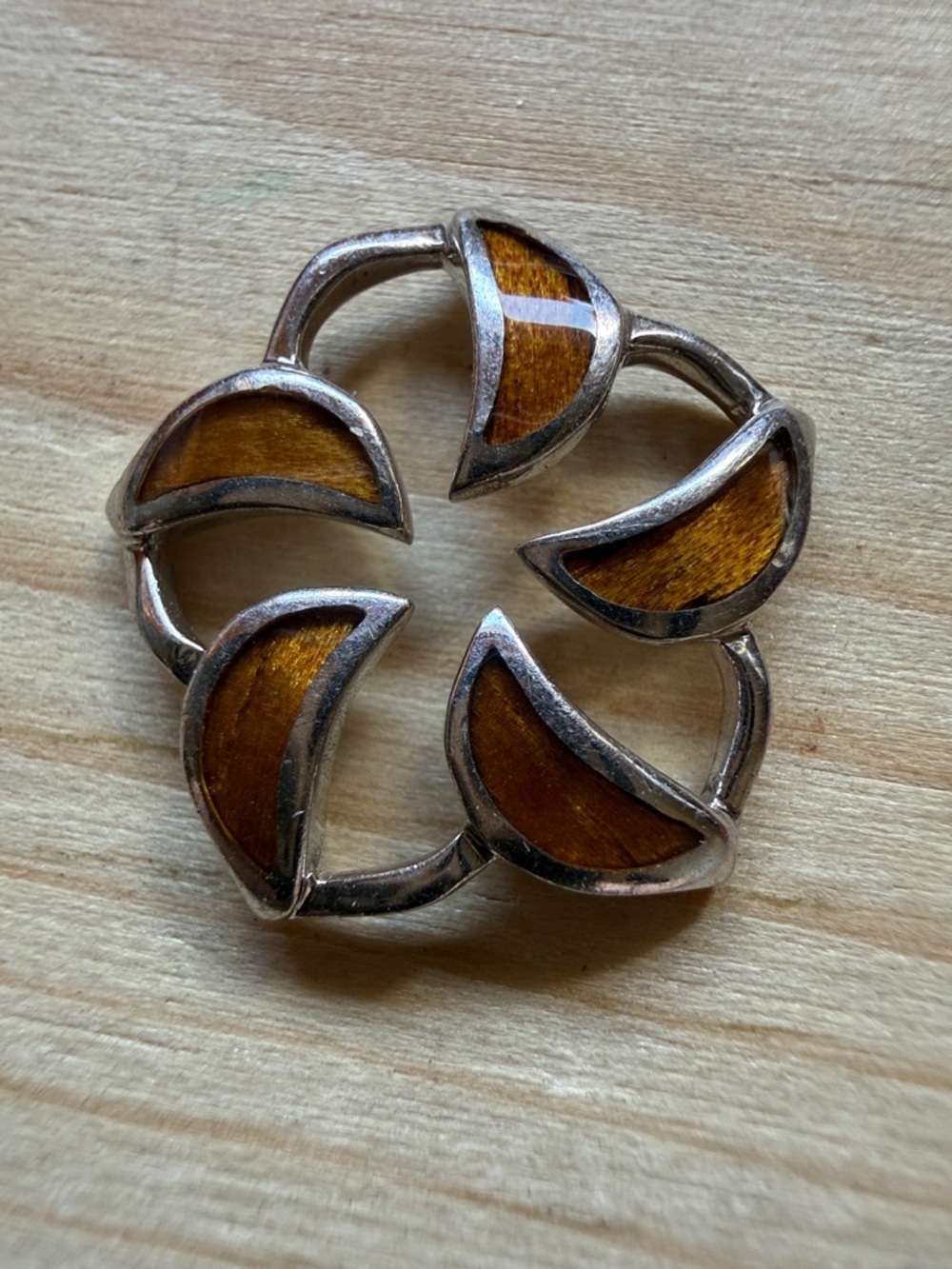 Na Hoku Sterling & Koa Wood Floating Plumeria Pendant